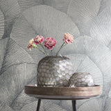 Galerie 34514 Kumano Palm Leaf Silver Grey Wallpaper 34514 Silver Grey Wallpaper