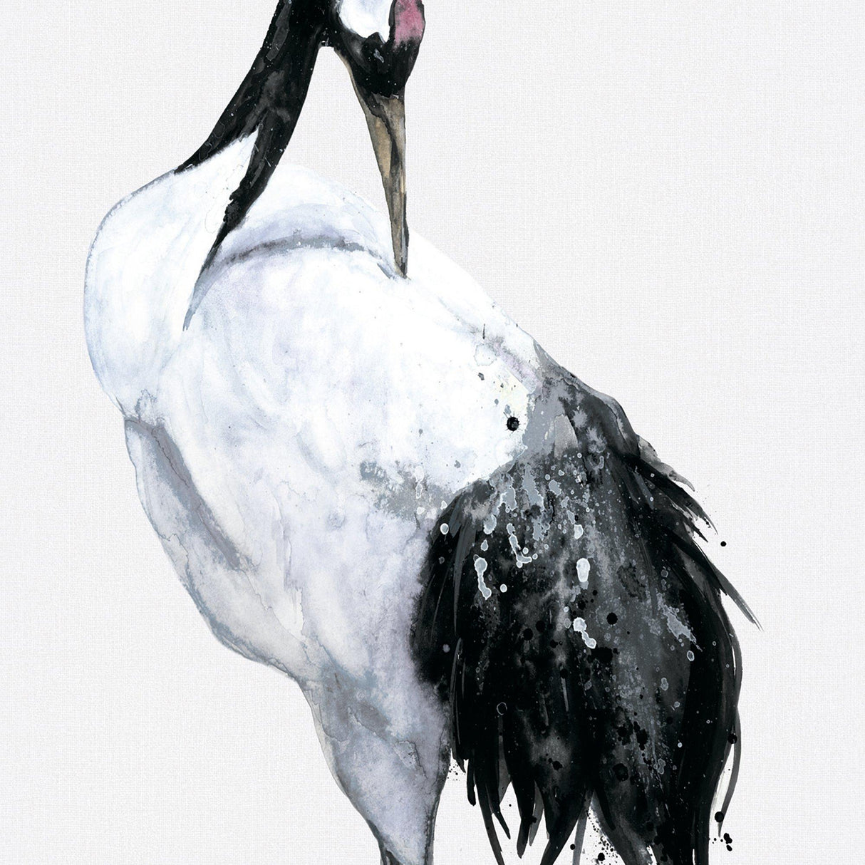 Galerie 34594 Kumano Painted Crane White Mural 34594 White Mural