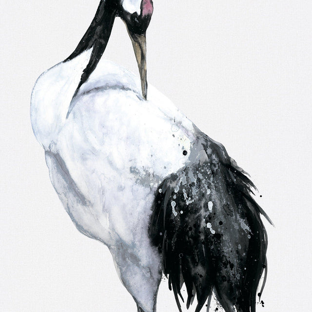 Galerie 34594 Kumano Painted Crane White Mural 34594 White Mural