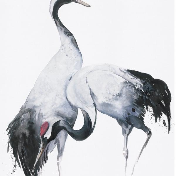 Galerie 34596 Painted Crane Mural White Mural