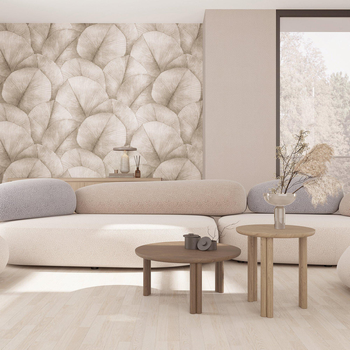 Galerie 34599 Kumano Repeatable Palm Leaf Beige Mural 34599 Beige Mural
