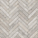 Galerie 45762 Brick Herringbone Silver Grey Wallpaper