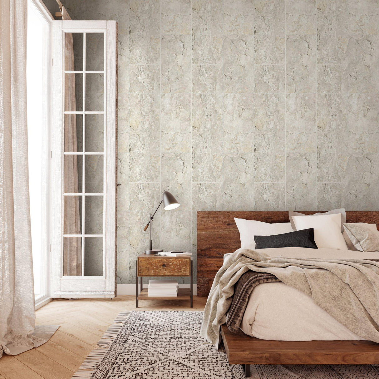 Galerie 45768 The Bricks And More Tile optic Beige Wallpaper 45768 Beige Wallpaper