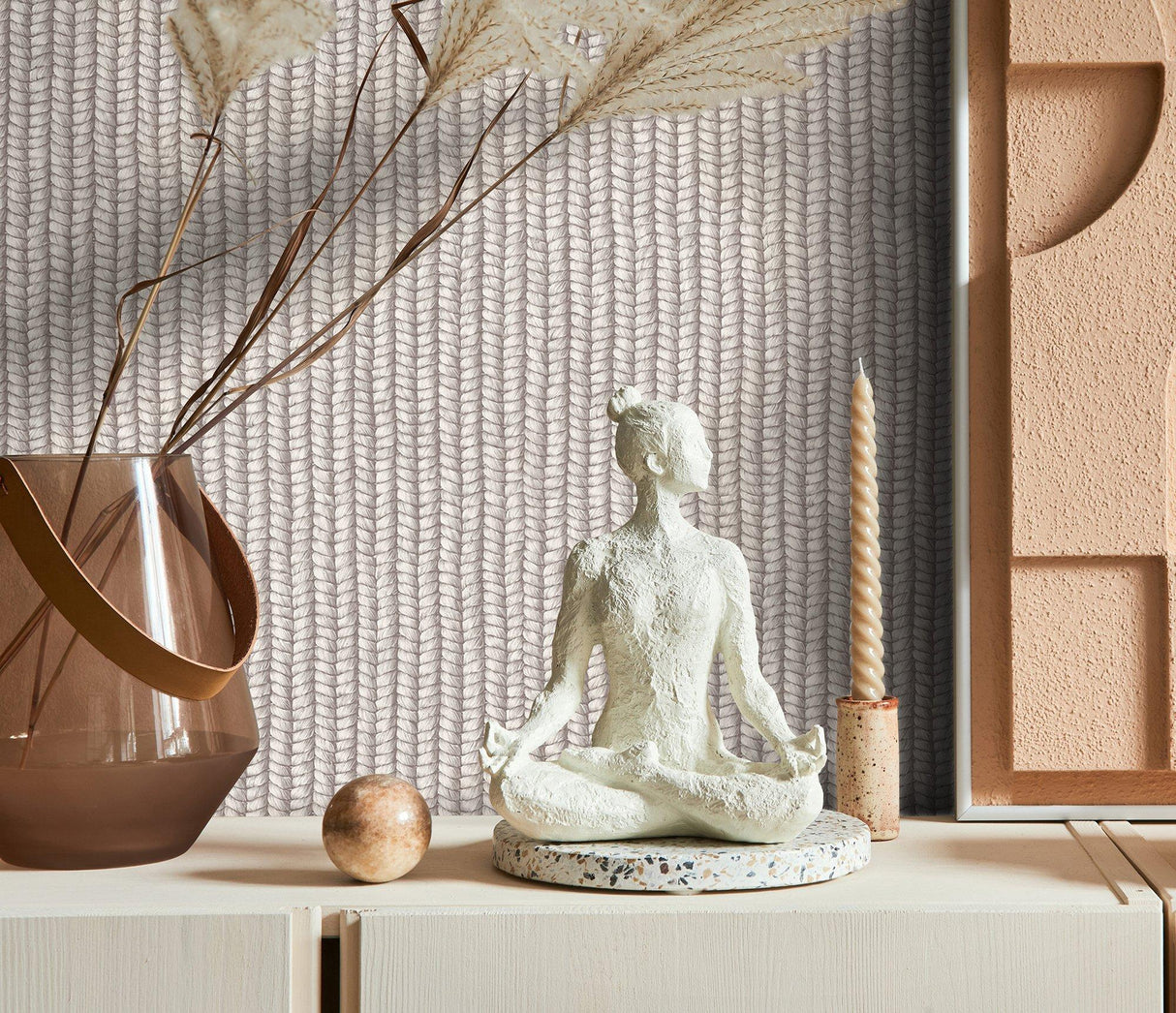 Galerie 47485 Flora Rope Weave Beige Wallpaper 47485 Beige Wallpaper