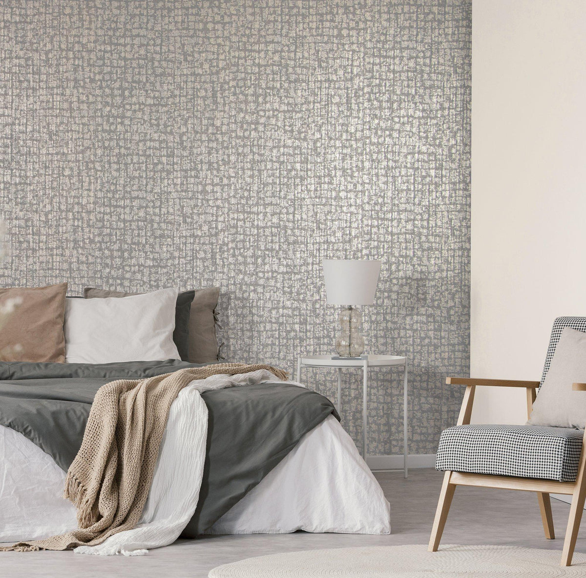 Galerie 64326 Adonea Zeus Silver Grey Wallpaper 64326 Silver Grey Wallpaper