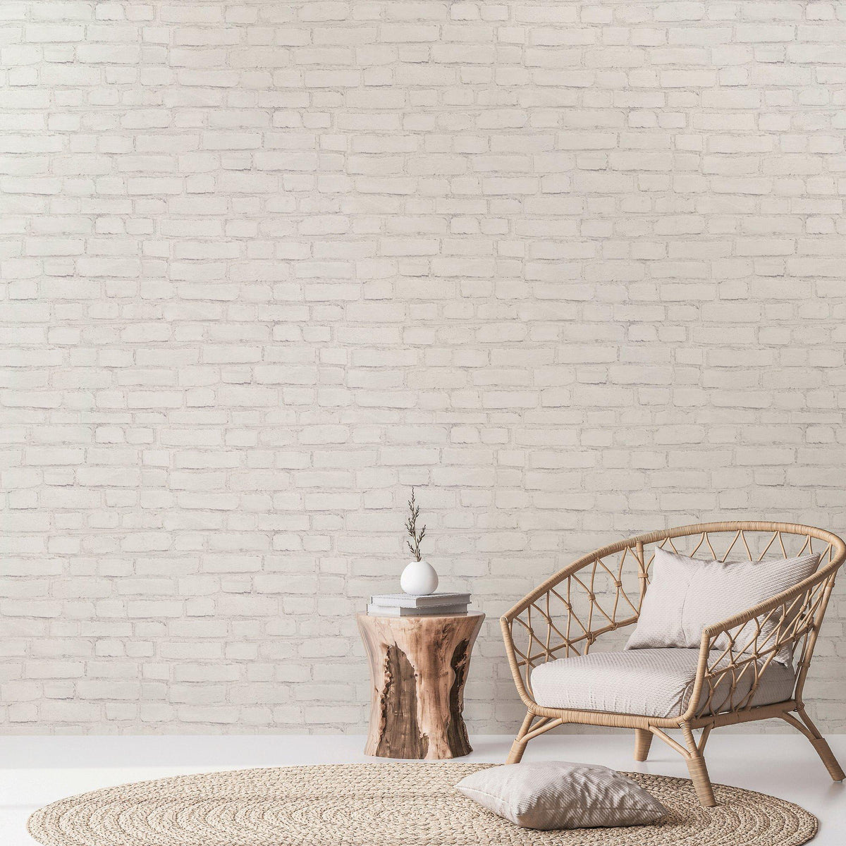 Galerie BB51101 The Bricks And More Coastal Brick Effect Motif White Wallpaper BB51101 White Wallpaper
