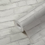 Galerie BB51101 The Bricks And More Coastal Brick Effect Motif White Wallpaper BB51101 White Wallpaper