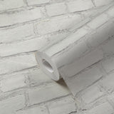 Galerie BB51101 The Bricks And More Coastal Brick Effect Motif White Wallpaper BB51101 White Wallpaper
