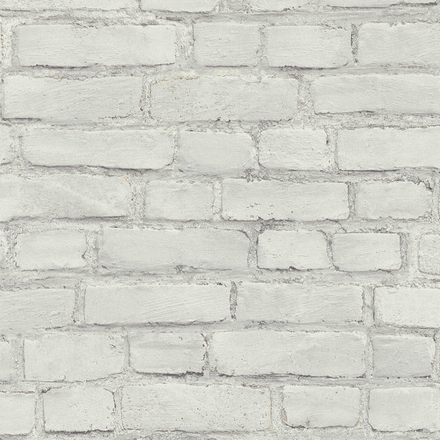 Galerie BB51101 The Bricks And More Coastal Brick Effect Motif White Wallpaper BB51101 White Wallpaper