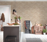 Galerie BB51106 The Bricks And More Weathered Walls Motif Beige Wallpaper BB51106 Beige Wallpaper