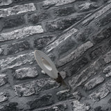 Galerie BB51112 The Bricks And More Brickshire Residents Motif Silver Grey Wallpaper BB51112 Silver Grey Wallpaper
