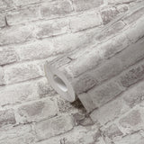 Galerie BB51118 The Bricks And More Brickshire Residents Motif Silver Grey Wallpaper BB51118 Silver Grey Wallpaper