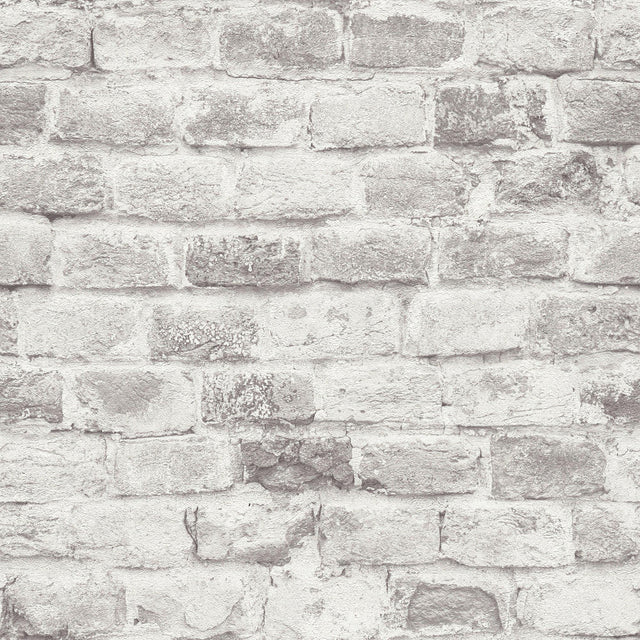 Galerie BB51118 The Bricks And More Brickshire Residents Motif Silver Grey Wallpaper BB51118 Silver Grey Wallpaper