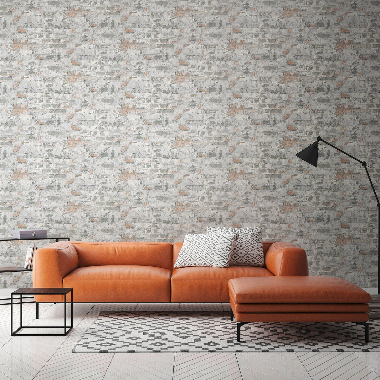 Galerie BB51120 The Bricks And More Industrial Chic Motif Silver Grey Wallpaper BB51120 Silver Grey Wallpaper