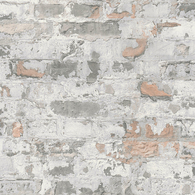 Galerie BB51120 The Bricks And More Industrial Chic Motif Silver Grey Wallpaper BB51120 Silver Grey Wallpaper