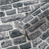 Galerie BB51123 The Bricks And More Stone Symphony Motif Silver Grey Wallpaper BB51123 Silver Grey Wallpaper