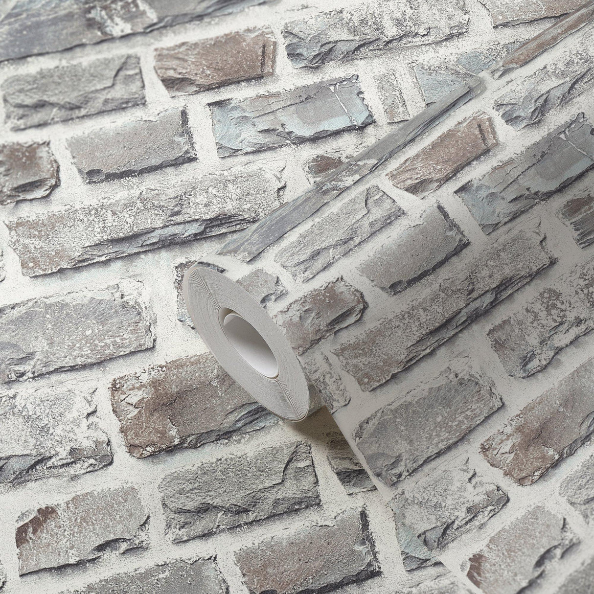 Galerie BB51124 The Bricks And More Stone Symphony Motif Silver Grey Wallpaper BB51124 Silver Grey Wallpaper