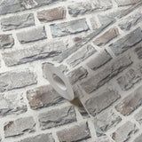 Galerie BB51124 The Bricks And More Stone Symphony Motif Silver Grey Wallpaper BB51124 Silver Grey Wallpaper