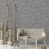 Galerie BB51125 The Bricks And More Stone Symphony Motif Silver Grey Wallpaper BB51125 Silver Grey Wallpaper