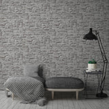 Galerie BB51125 The Bricks And More Stone Symphony Motif Silver Grey Wallpaper BB51125 Silver Grey Wallpaper