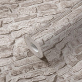 Galerie BB51126 The Bricks And More Stone Symphony Motif Silver Grey Wallpaper BB51126 Silver Grey Wallpaper