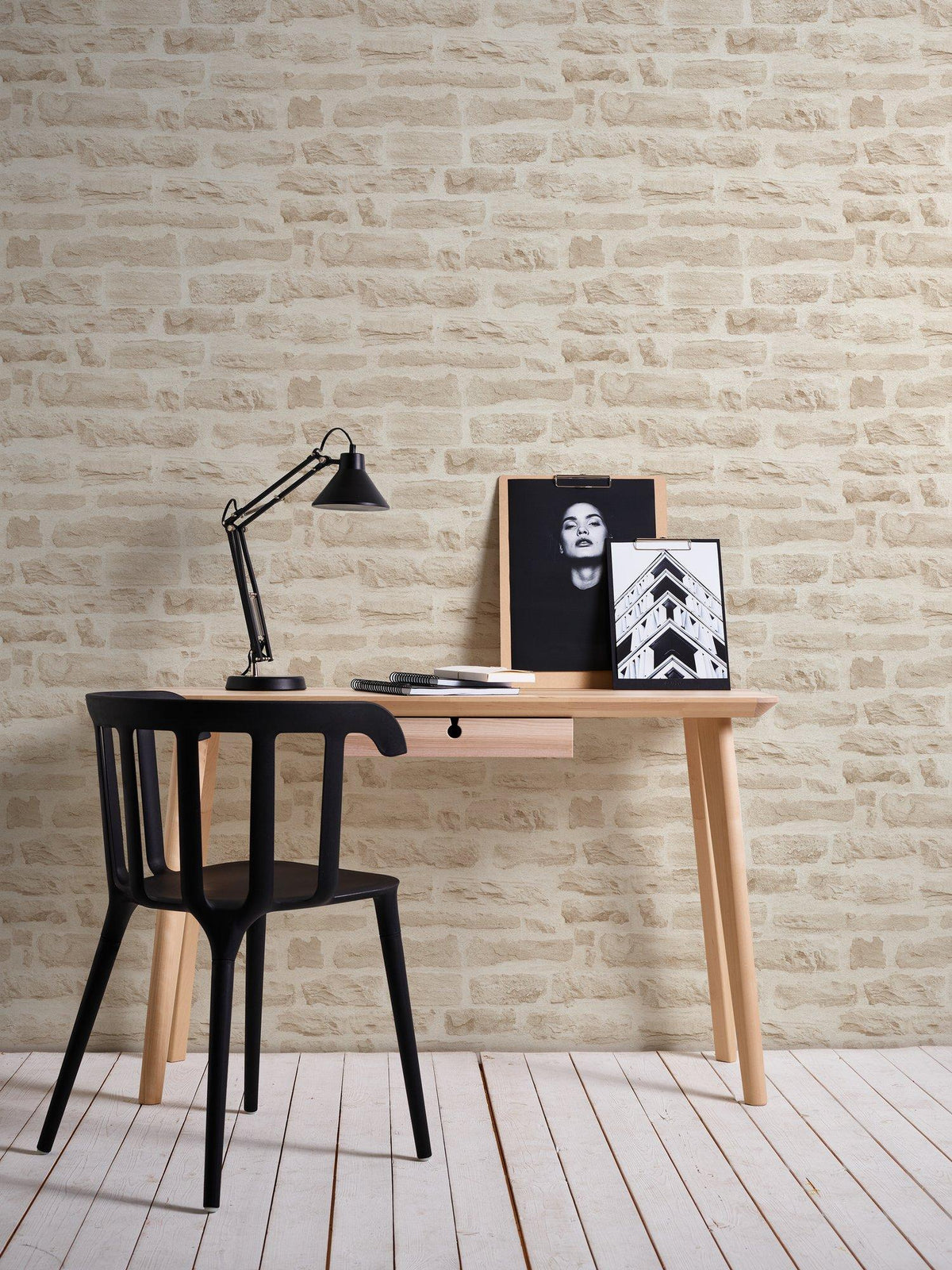 Galerie BB51129 The Bricks And More Rocky Retreat Motif Beige Wallpaper BB51129 Beige Wallpaper