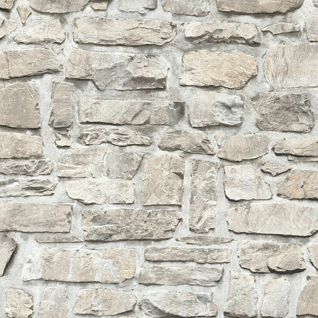Galerie BB51130 The Bricks And More Stone Symphony Motif Silver Grey Wallpaper BB51130 Silver Grey Wallpaper