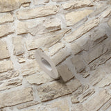 Galerie BB51131 The Bricks And More Stone Symphony Motif Beige Wallpaper BB51131 Beige Wallpaper
