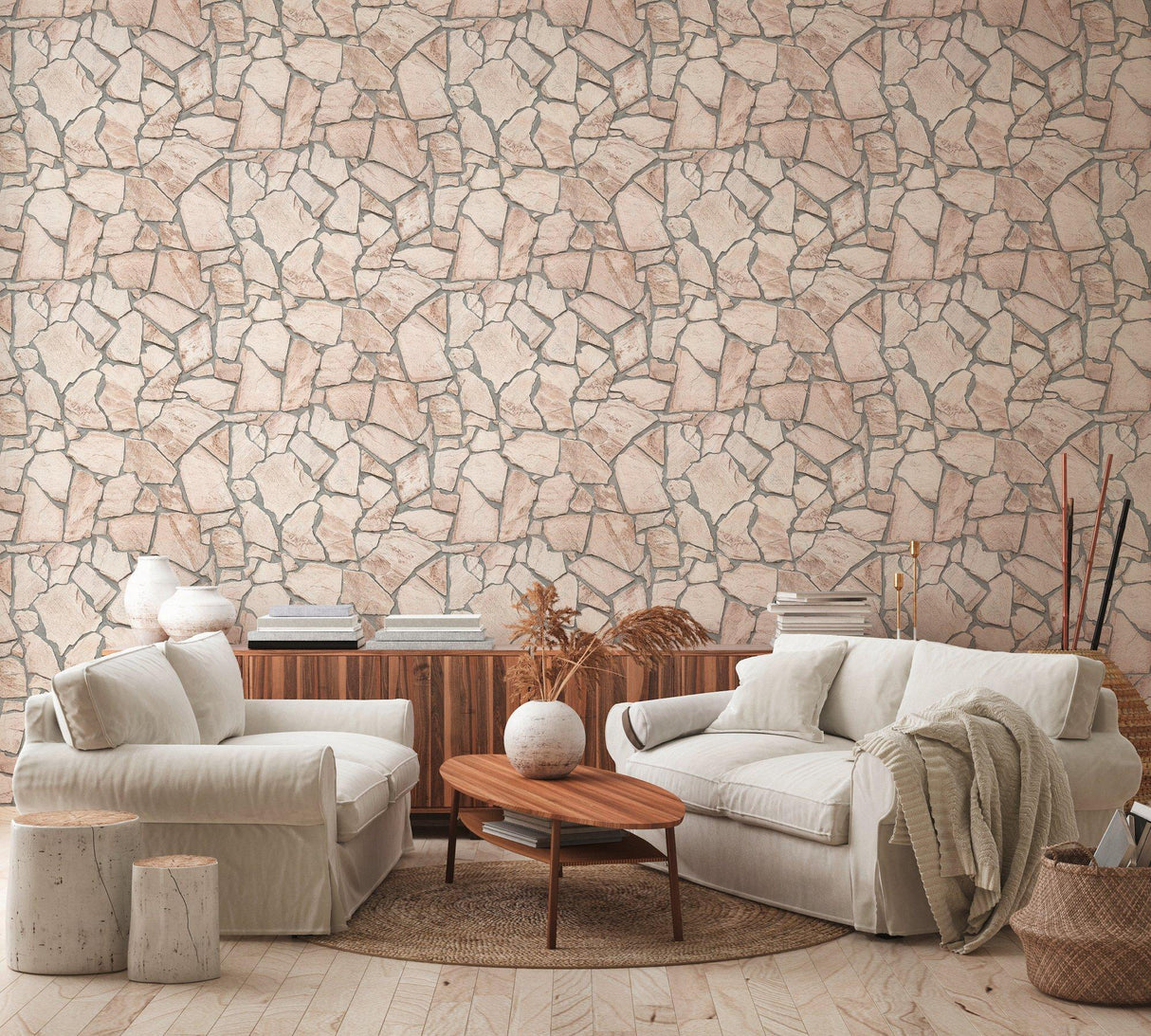 Galerie BB51137 The Bricks And More Claystone Cottage Motif Beige Wallpaper BB51137 Beige Wallpaper