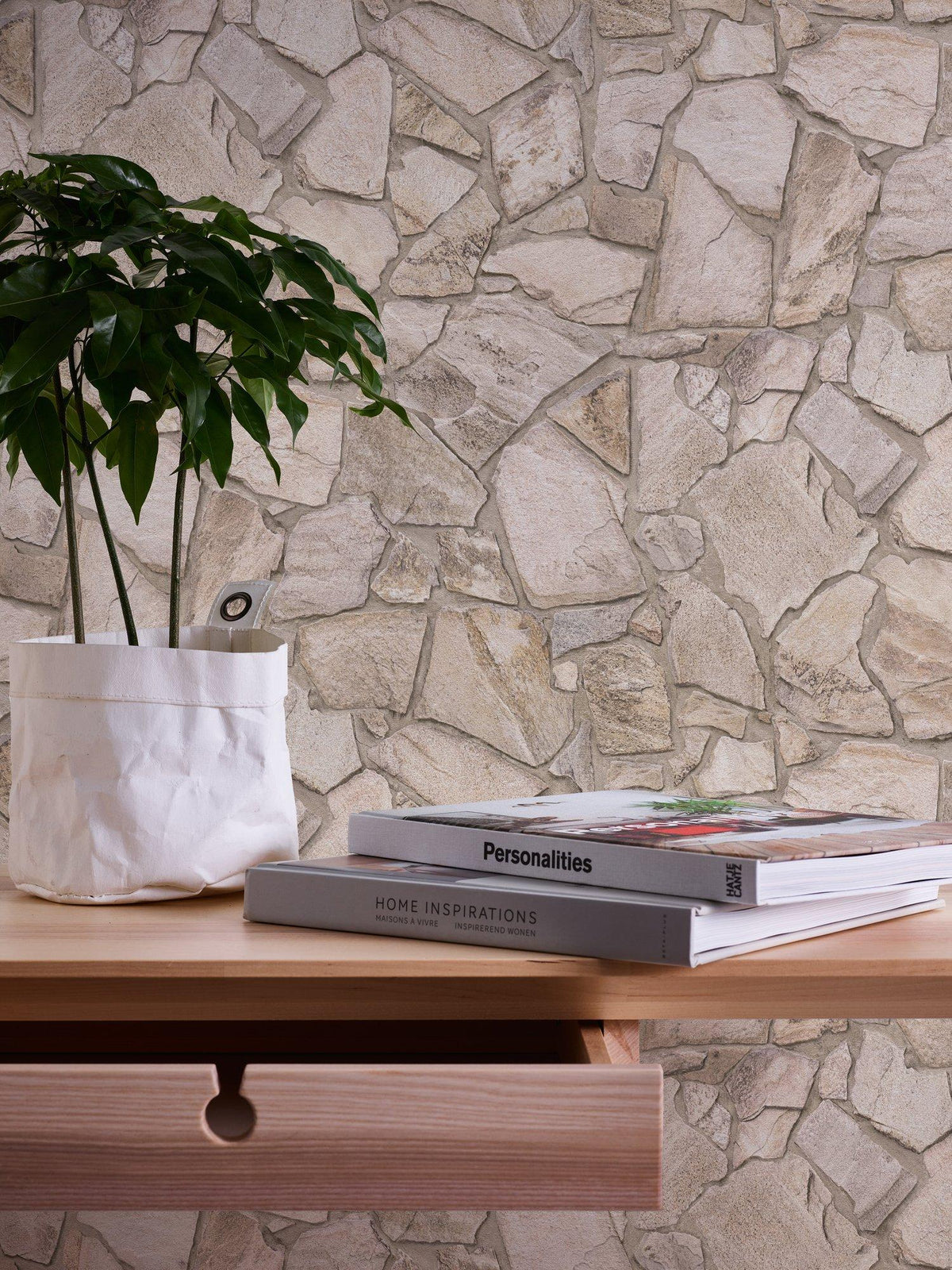 Galerie BB51143 The Bricks And More Claystone Cottage Motif Beige Wallpaper BB51143 Beige Wallpaper