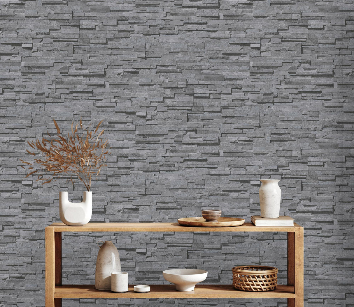 Galerie BB51149 The Bricks And More Graceful Granite Motif Silver Grey Wallpaper BB51149 Silver Grey Wallpaper
