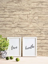 Galerie BB51152 The Bricks And More Graceful Granite Motif Beige Wallpaper BB51152 Beige Wallpaper