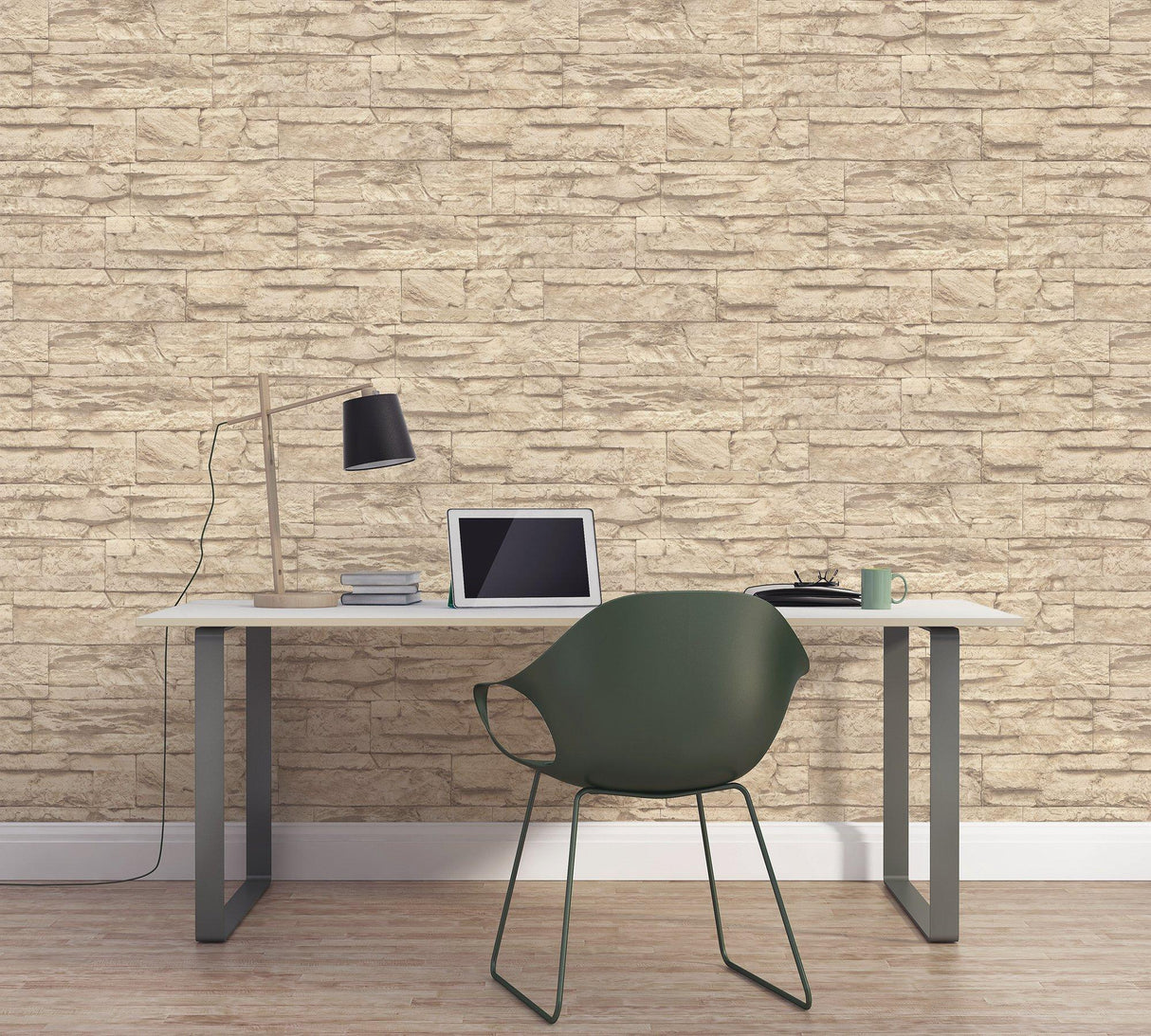 Galerie BB51152 The Bricks And More Graceful Granite Motif Beige Wallpaper BB51152 Beige Wallpaper