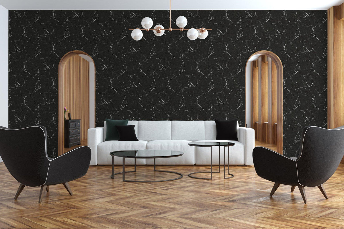 Galerie BB51157 The Bricks And More Luxurious Marble Motif Black Wallpaper BB51157 Black Wallpaper