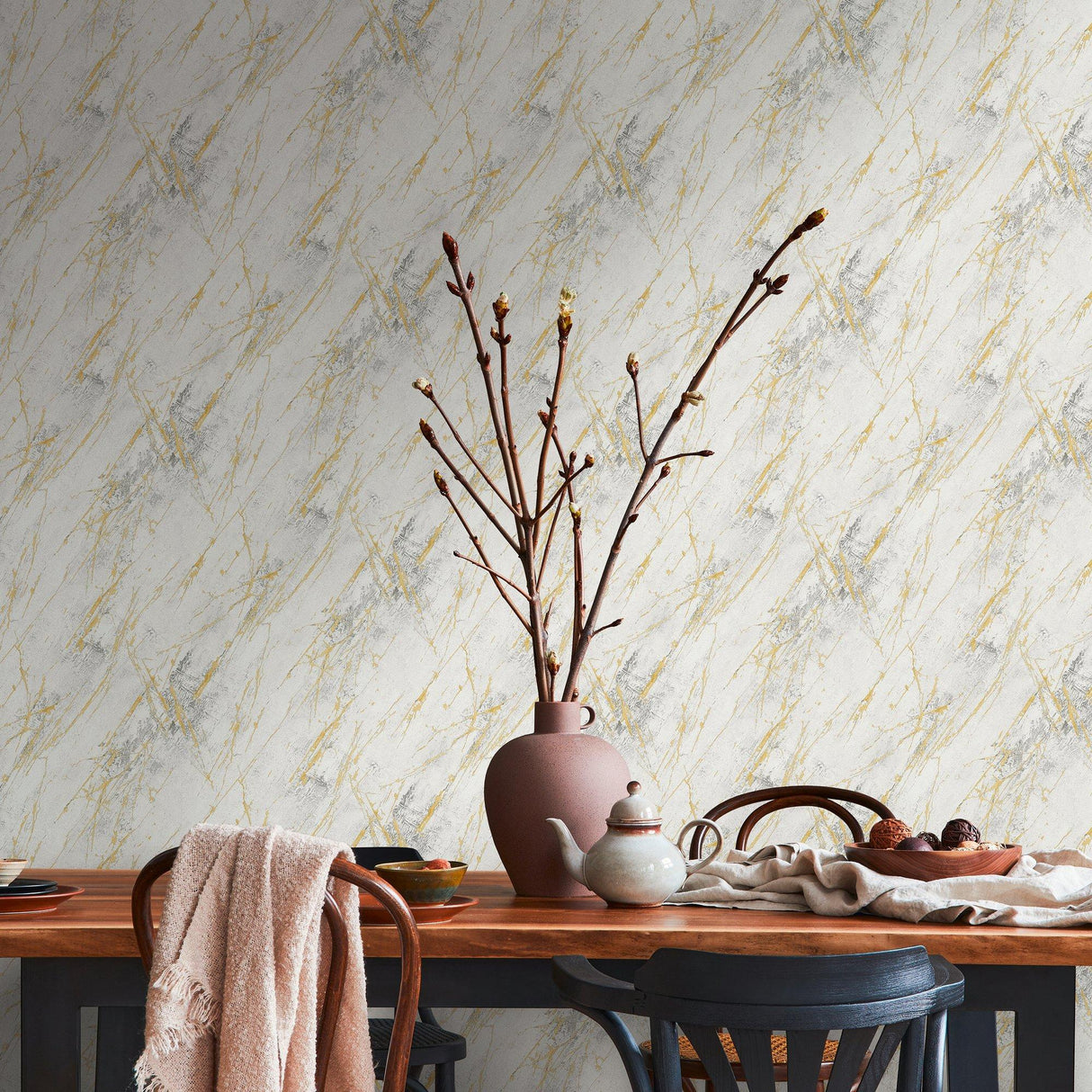 Galerie BB51160 The Bricks And More Luxurious Marble Motif Silver Grey Wallpaper BB51160 Silver Grey Wallpaper