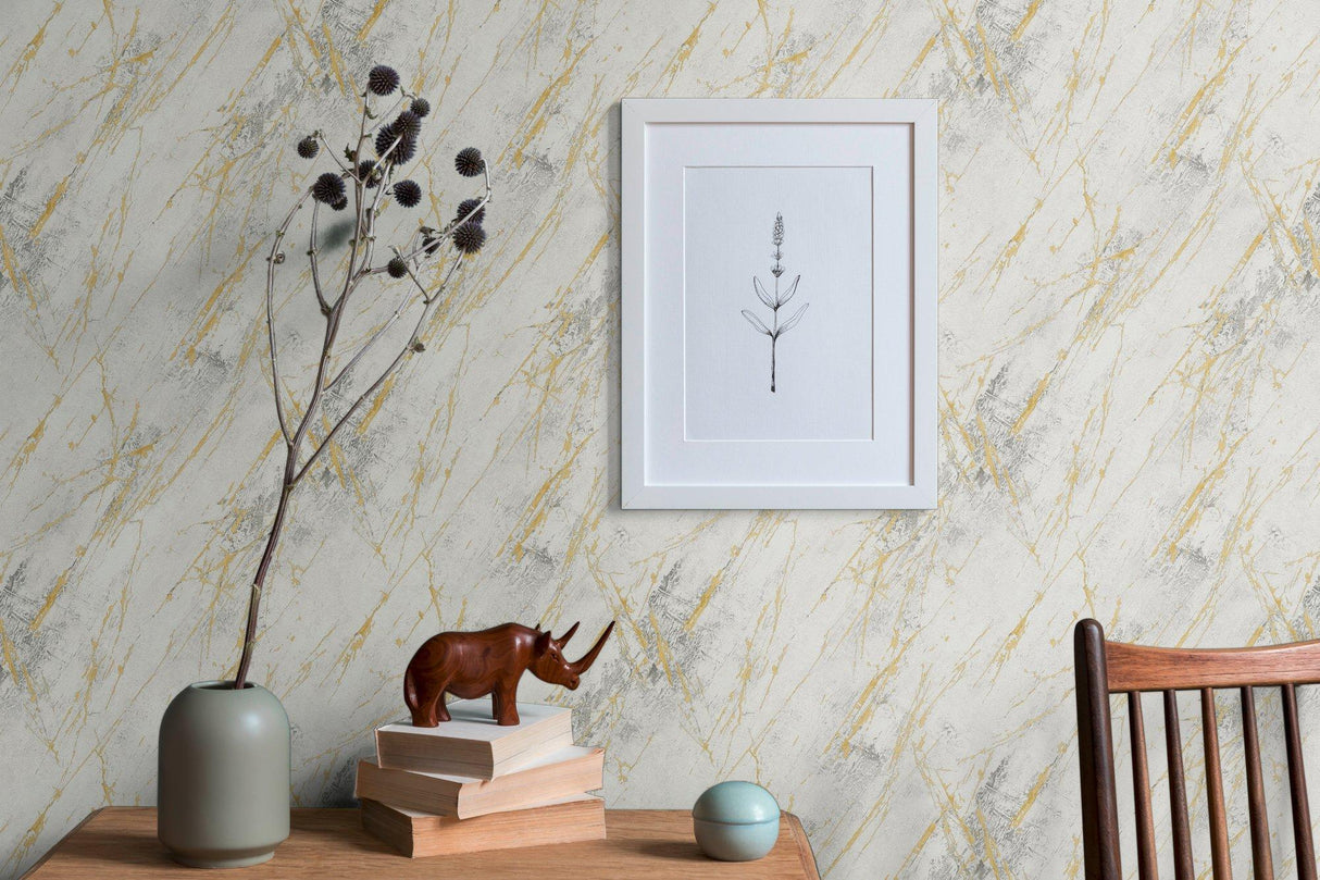 Galerie BB51160 The Bricks And More Luxurious Marble Motif Silver Grey Wallpaper BB51160 Silver Grey Wallpaper