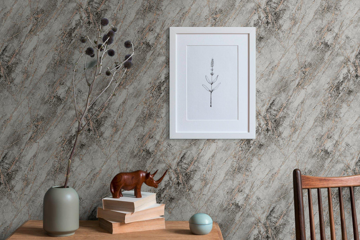 Galerie BB51161 The Bricks And More Luxurious Marble Motif Silver Grey Wallpaper BB51161 Silver Grey Wallpaper
