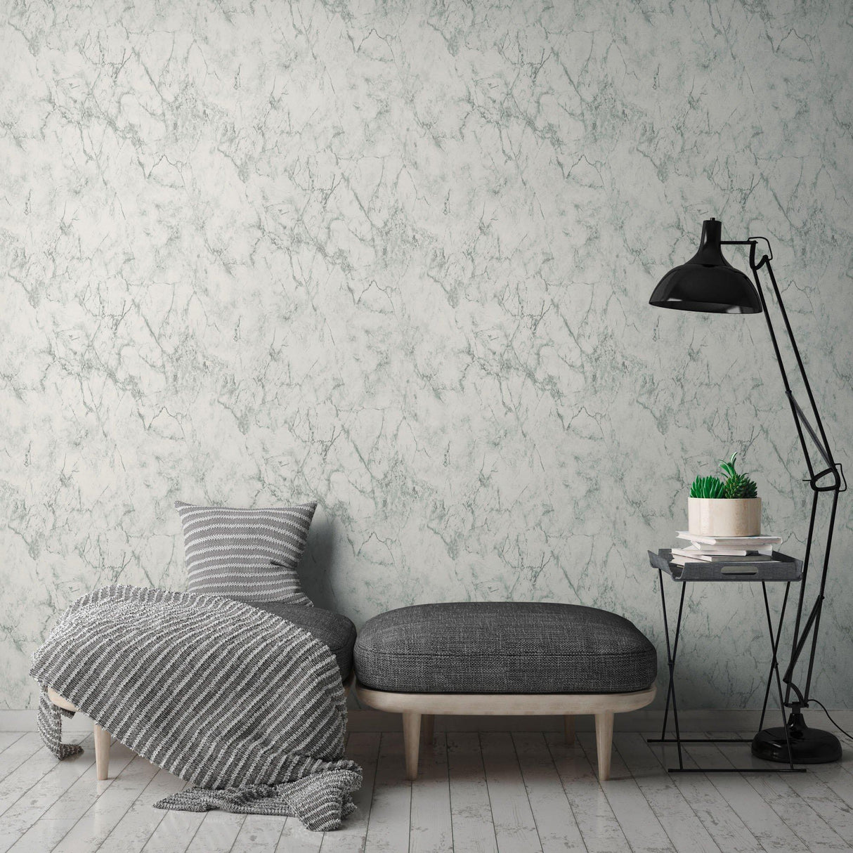Galerie BB51165 The Bricks And More Gentle Beauty Motif Silver Grey Wallpaper BB51165 Silver Grey Wallpaper
