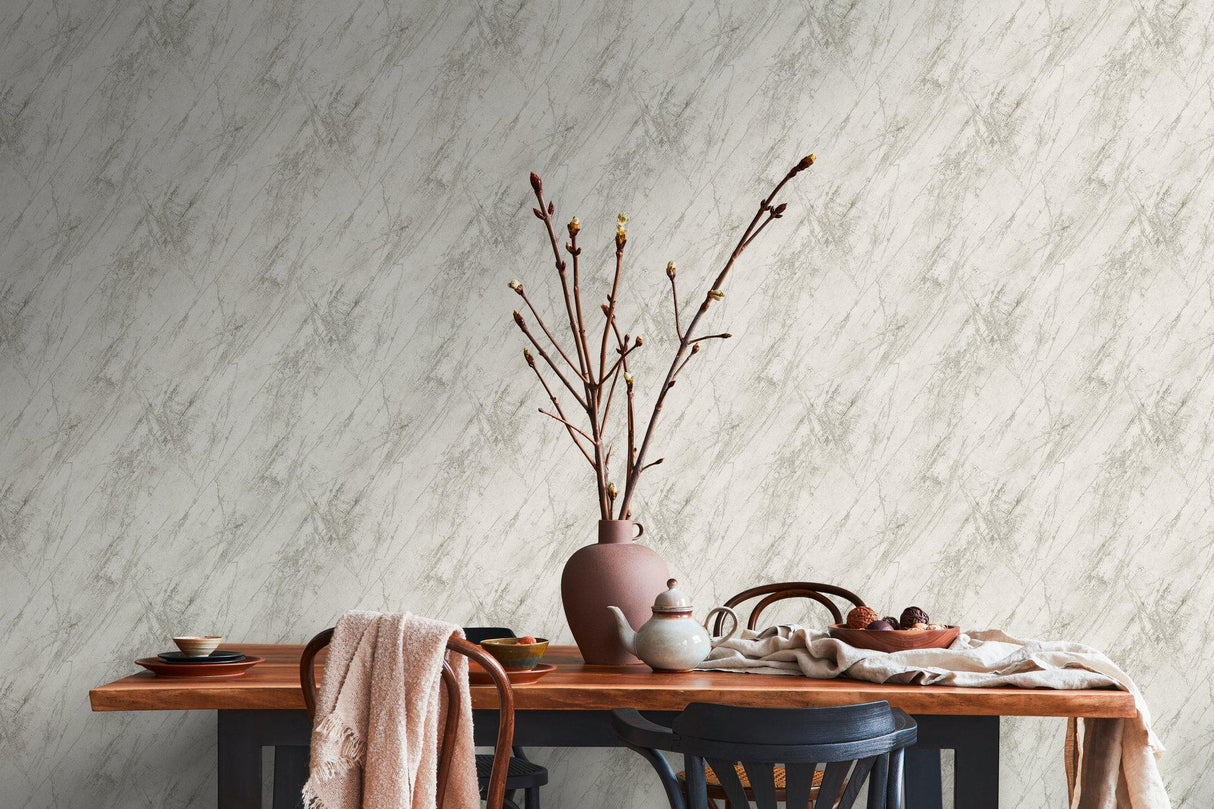 Galerie BB51162 The Bricks And More Luxurious Marble Motif Silver Grey Wallpaper BB51162 Silver Grey Wallpaper