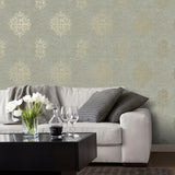 Galerie CM2486 Lustre Damask Rose Gold Wallpaper CM2486 Rose Gold Wallpaper
