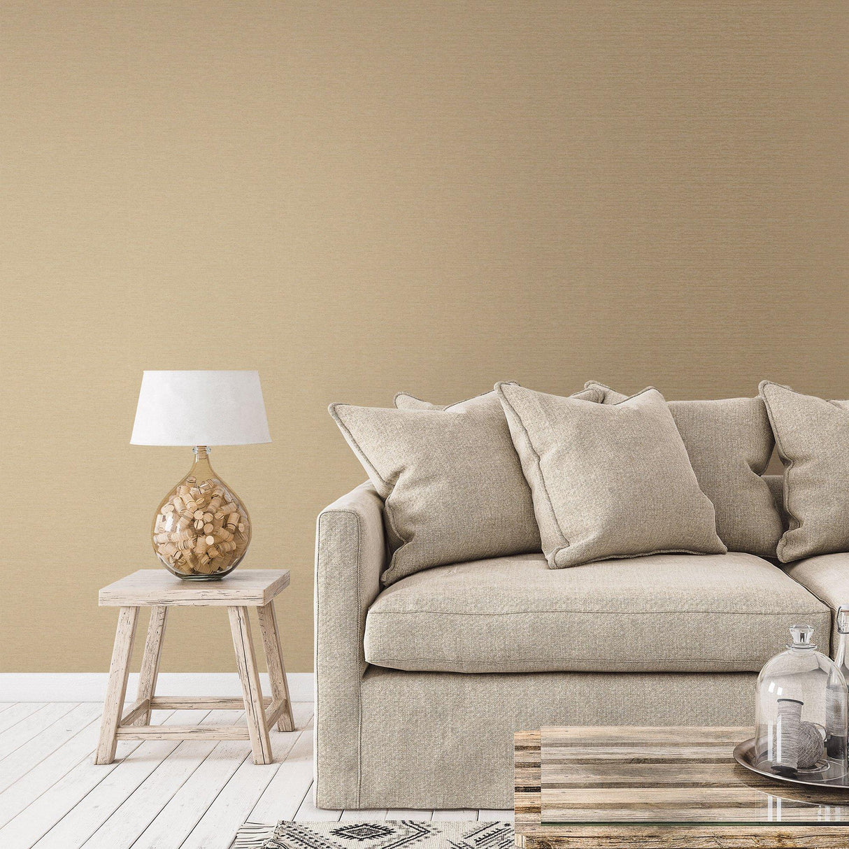 Galerie DWP0233-06 Emporium Mottled Metallic Plain Gold Wallpaper DWP0233-06 Gold Wallpaper