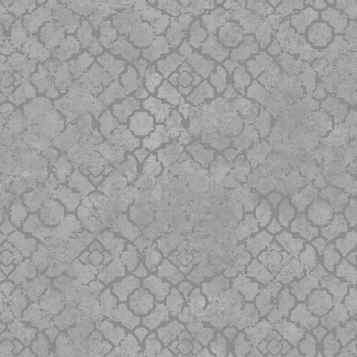 Galerie DWP0246-03 Emporium Aged Quatrefoil Silver Grey Wallpaper DWP0246-03 Silver Grey Wallpaper