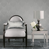 Galerie DWP0247-03 Emporium Mehndi Damask Silver Grey Wallpaper DWP0247-03 Silver Grey Wallpaper
