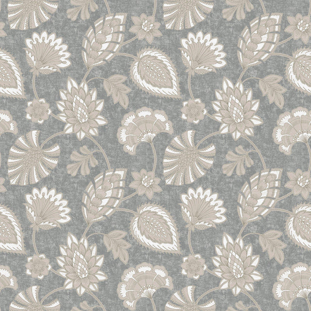 Galerie DWP0351-04 Elegance Flower Fan Silver Grey Wallpaper DWP0351-04 Silver Grey Wallpaper