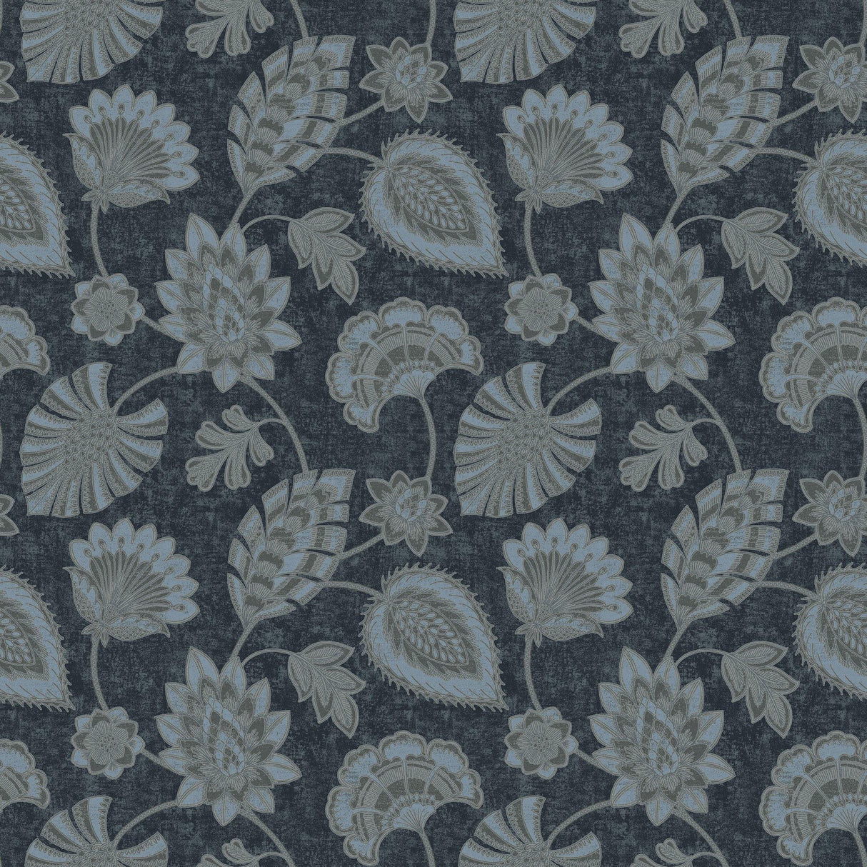 Galerie DWP0351-06 Elegance Flower Fan Blue Wallpaper DWP0351-06 Blue Wallpaper