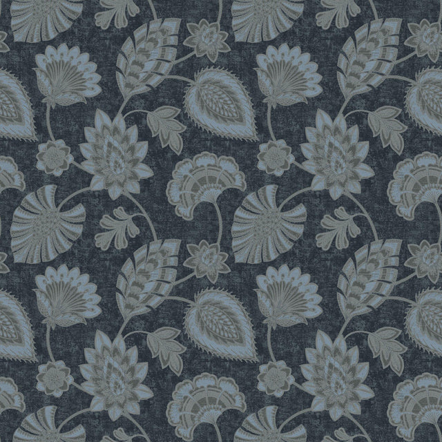 Galerie DWP0351-06 Elegance Flower Fan Blue Wallpaper DWP0351-06 Blue Wallpaper