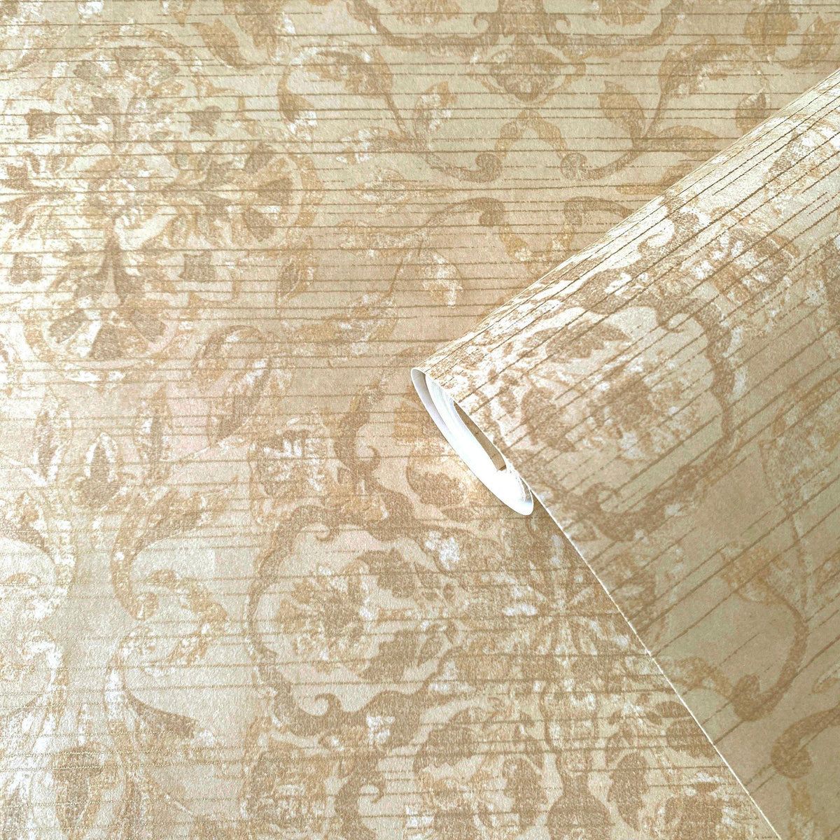 Galerie DWP0353-03 Elegance Floral Stripe Beige Wallpaper DWP0353-03 Beige Wallpaper
