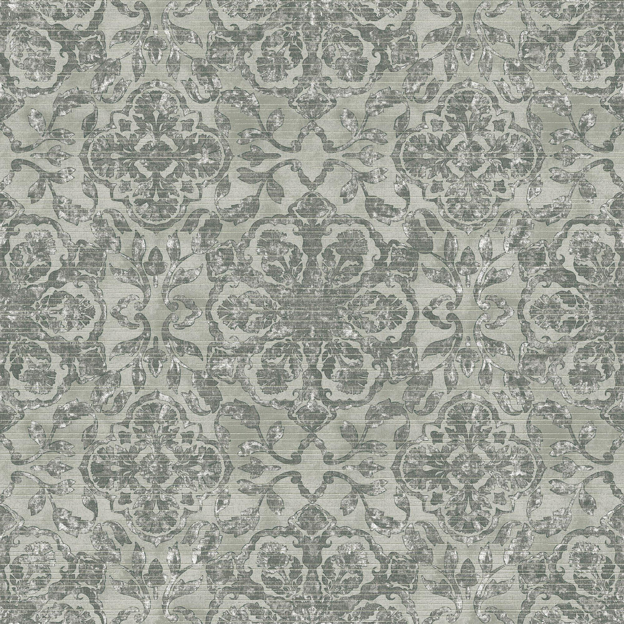 Galerie DWP0353-04 Elegance Floral Stripe Green Wallpaper DWP0353-04 Green Wallpaper