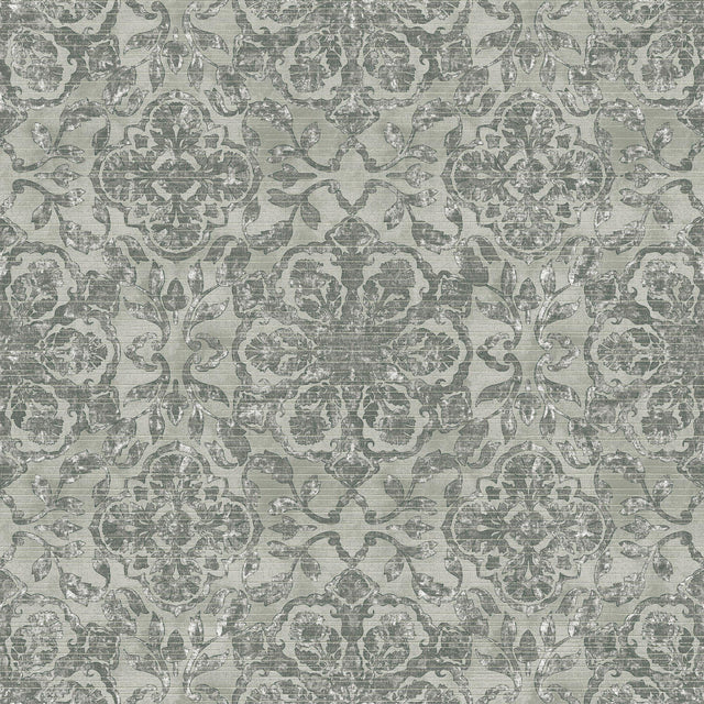 Galerie DWP0353-04 Elegance Floral Stripe Green Wallpaper DWP0353-04 Green Wallpaper