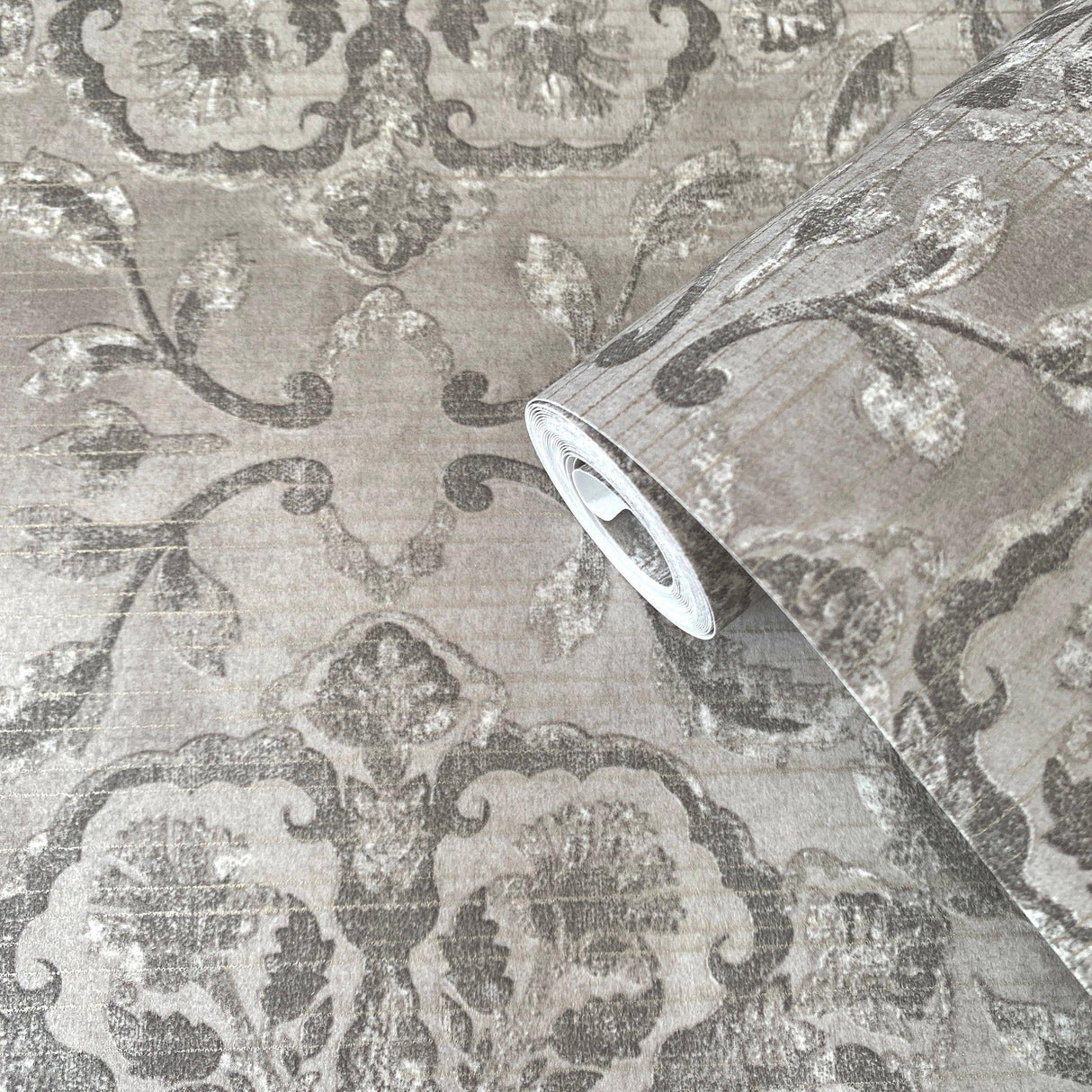 Galerie DWP0353-04 Elegance Floral Stripe Green Wallpaper DWP0353-04 Green Wallpaper